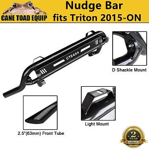 Image of Slim Nudge Bar for Mitsubishi Triton MR MQ 2015-Onwards Light Bar Powder Coated Black