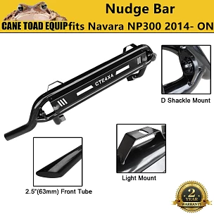 Image of Slim Nudge Bar fits Navara NP300 2014-Onwards D23 Light Bar Powder Coated Black 