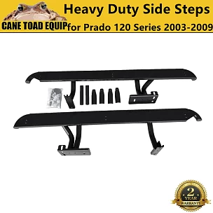 Image of Heavy Duty Steel Side Steps Rock Sliders fit Toyota Prado 120 Series 2003-2009 SUV 4WD