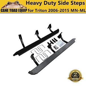 Image of Heavy Duty Steel Side Steps Rock Slider for Mitsubishi Triton ML MN 2005-15 Dual Cab