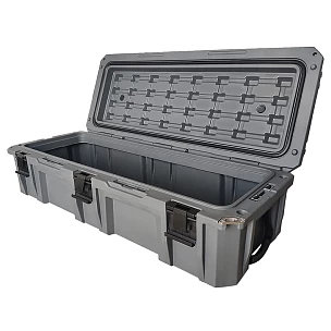Image of 110L Tool Box Low Profile Roof Storage Case Box Waterproof Cargo Box Plastic Heavy Duty